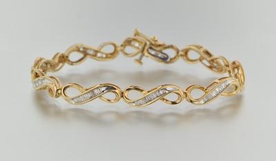 A Ladies' Diamond Bracelet 10k