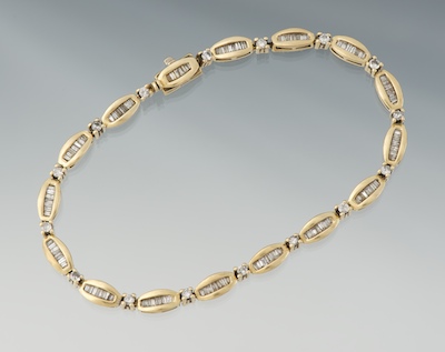 A Ladies' Diamond Bracelet 14k