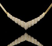 A Ladies' Diamond Chevron Neck