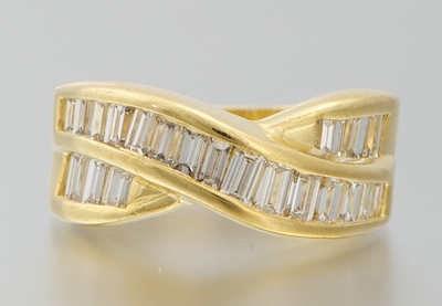 A Ladies' Diamond Crossover Ring