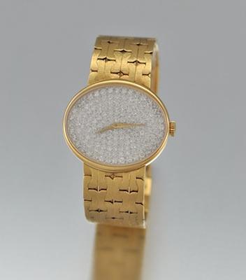 A Ladies' Diamond Dial and 18k Gold