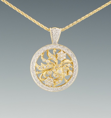 A Ladies' Diamond Pendant on