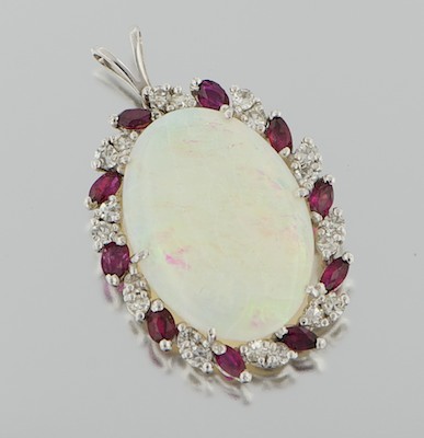 A Ladies' Diamond Ruby and White