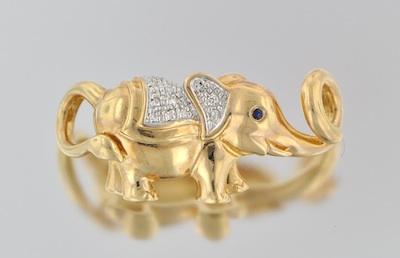 A Ladies' Elephant Gold and Diamond