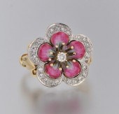 A Ladies' Enamel and Diamond D