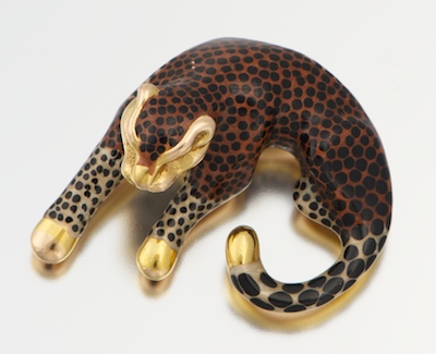 A Ladies' Enameled Leopard