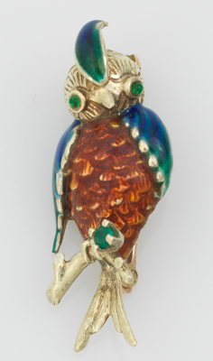 A Ladies' Gold and Enamel Bird