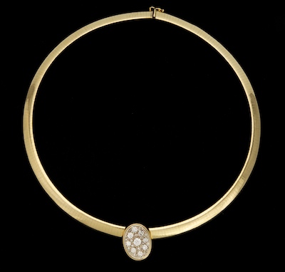 A Ladies' Gold Omega Necklace
