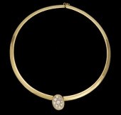 A Ladies' Gold Omega Necklace