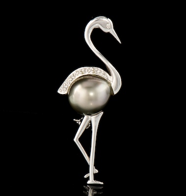 A Ladies' Gold Pearl and Diamond
