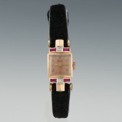 A Ladies' Gruen Pink Gold and
