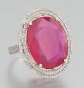A Ladies' Large Ruby and Diamo