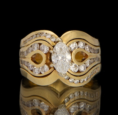 A Ladies' Marquis Cut Diamond