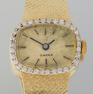 A Ladies' Omega Gold and Diamond