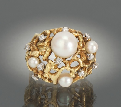 A Ladies' Pearl and Diamond