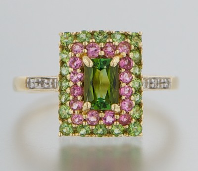 A Ladies' Peridot Pink Tourmaline