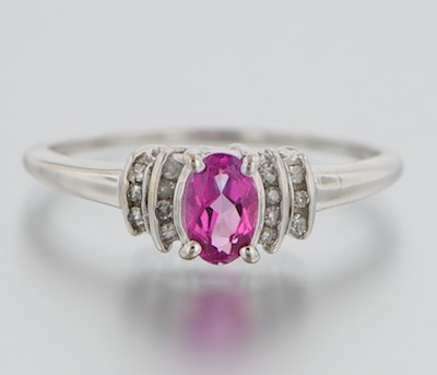 A Ladies' Pink Sapphire and Diamond