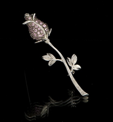 A Ladies' Pink Sapphire and Diamond