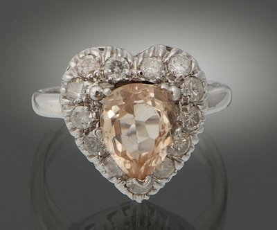 A Ladies' Pink Topaz and Diamond