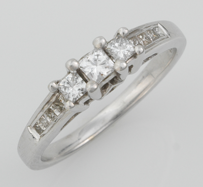 A Ladies' Princess Cut Diamond Ring