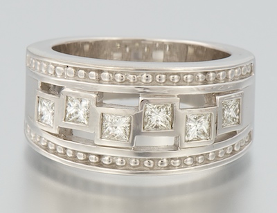 A Ladies' Princess Cut Diamond Ring