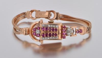 A Ladies' Retro Ruby and Diamond