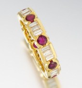 A Ladies' Ruby and Diamond Ete