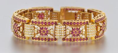 A Ladies' Ruby and Diamond Bracelet
