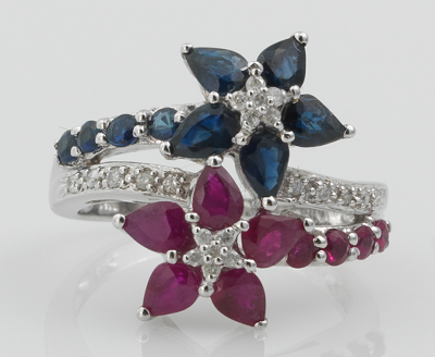 A Ladies' Ruby Sapphire and Diamond