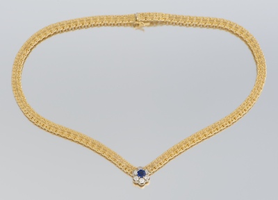 A Ladies' Sapphire and Diamond Gold