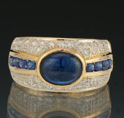 A Ladies' Sapphire and Diamond Ring