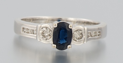 A Ladies' Sapphire and Diamond Ring