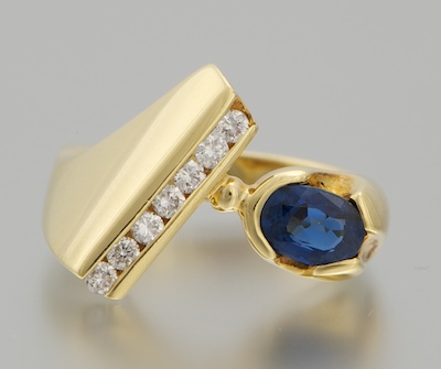 A Ladies' Sapphire and Diamond Ring