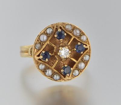 A Ladies' Seed Pearl, Sapphire