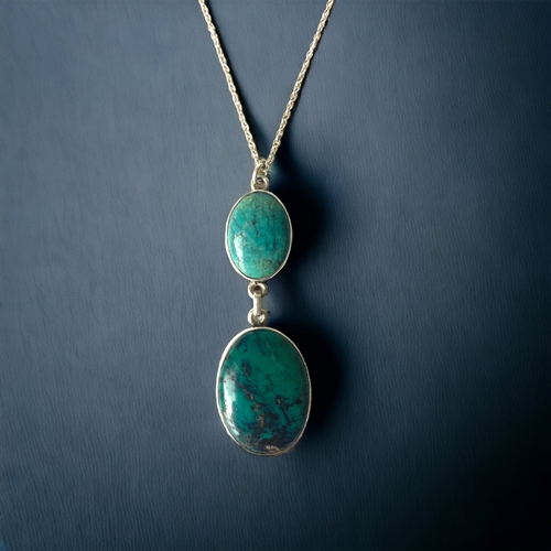 A LADIES STERLING SILVER DOUBLE