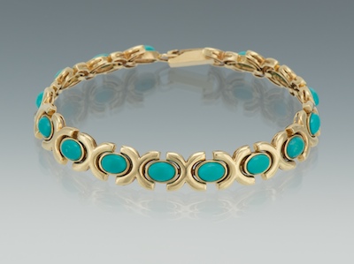 A Ladies' Turquoise and Gold