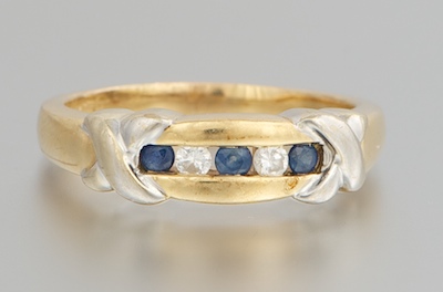 A Ladies' Two Tone Gold Diamond and