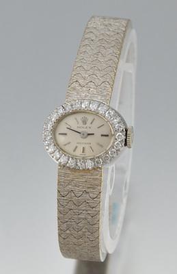 A Ladies' White Gold and Diamond