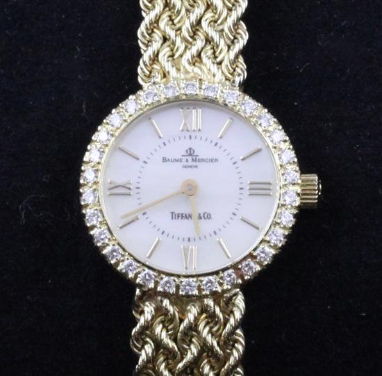 A lady's 14ct gold and diamond