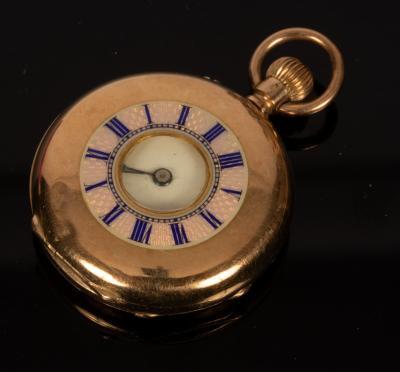 A lady's 18k gold half-hunter
