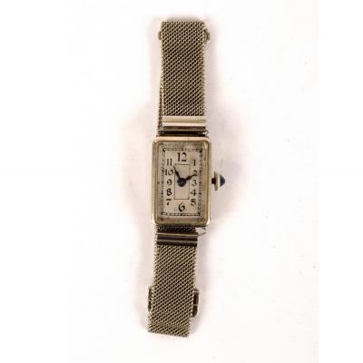 A lady's 18k white gold cased