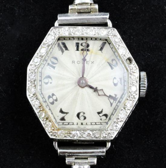 A lady's 1930's white gold and