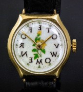 A lady's 9ct gold cased ''Suff