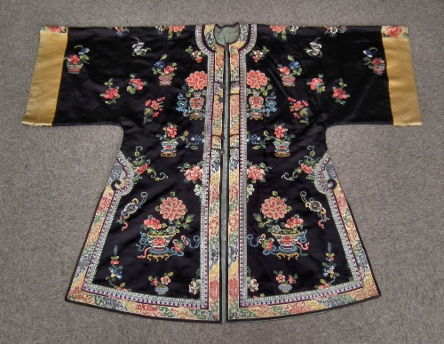 A lady's Chinese navy blue silk