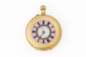 A LADY'S GOLD CASED KEYLESS WI