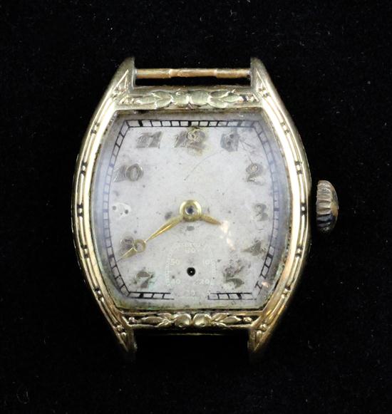 A lady's late 1920's 14ct gold