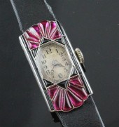 A lady's stylish 1930's 18ct w