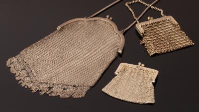 A lady's white metal chain mail