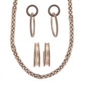 A LAGOS NECKLACE & TWO PAIRS O