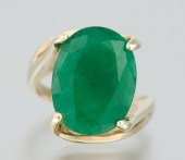 A Laides' Emerald Ring 14k yel